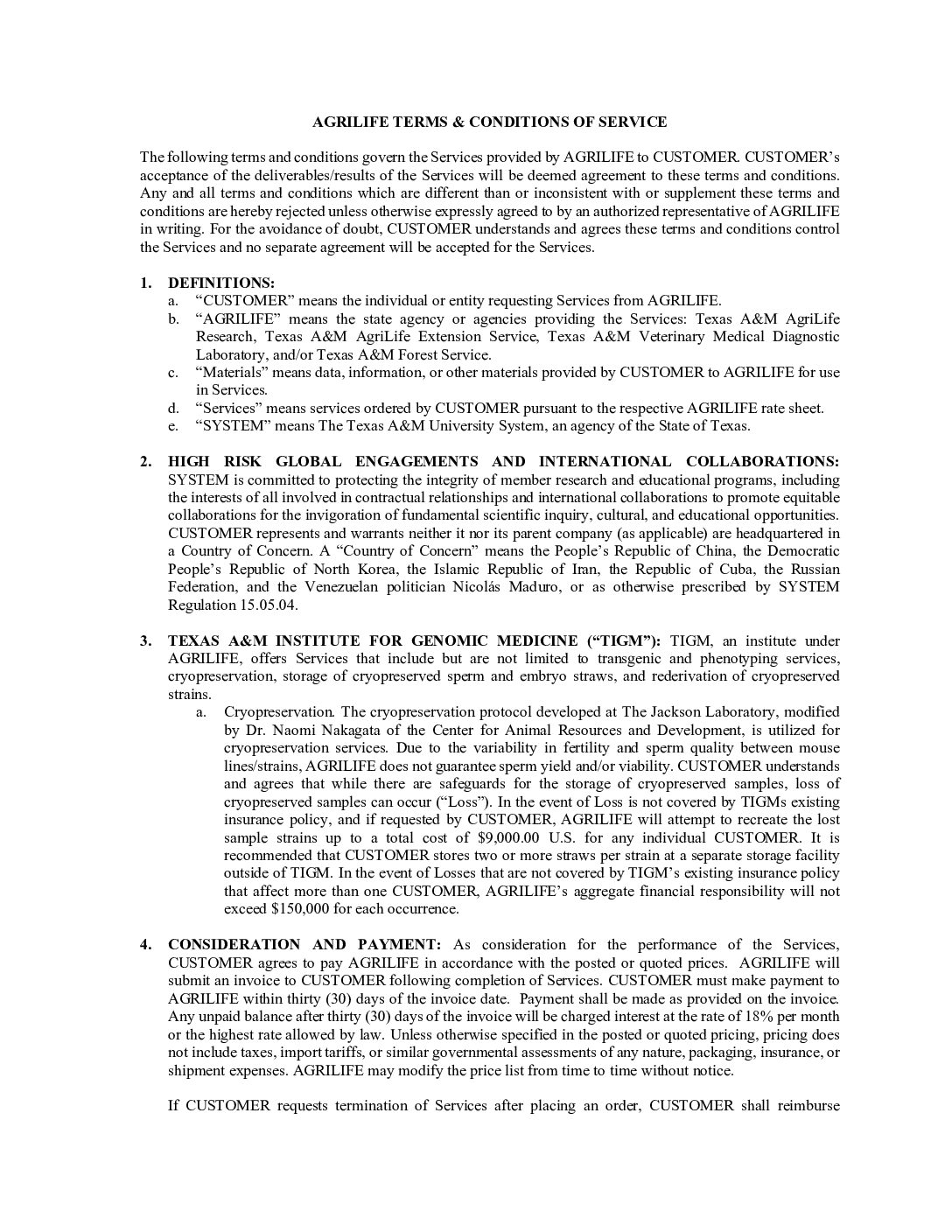 Terms and Conditions